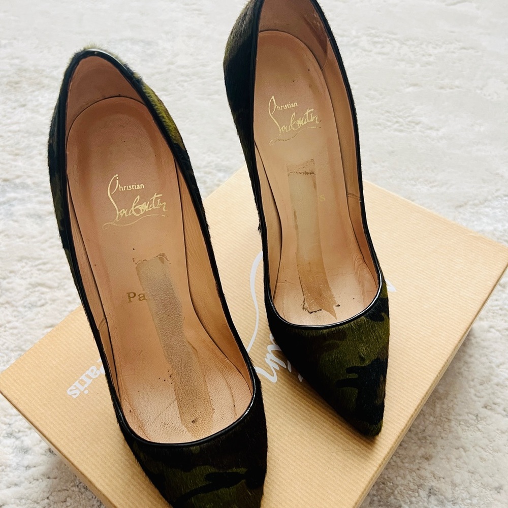 Christian Louboutin Pigalle Calf Hair Camo Pumps Size 37.5
